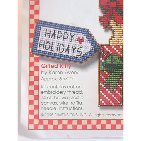 STITCH 'N HANG COUNTED CROSS STITCH CAT CHRISTMAS ORNAMENT - Picture 3 of 3